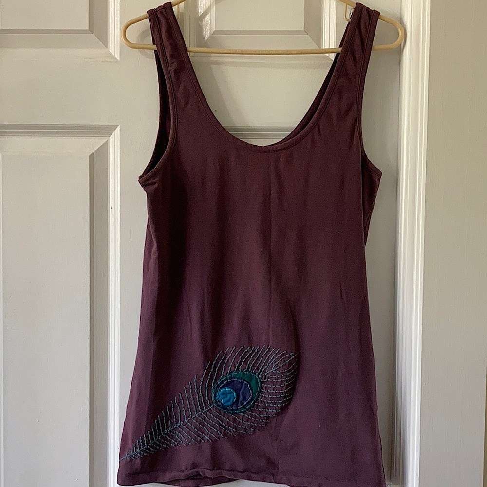 Synergy feather embroidered tank
